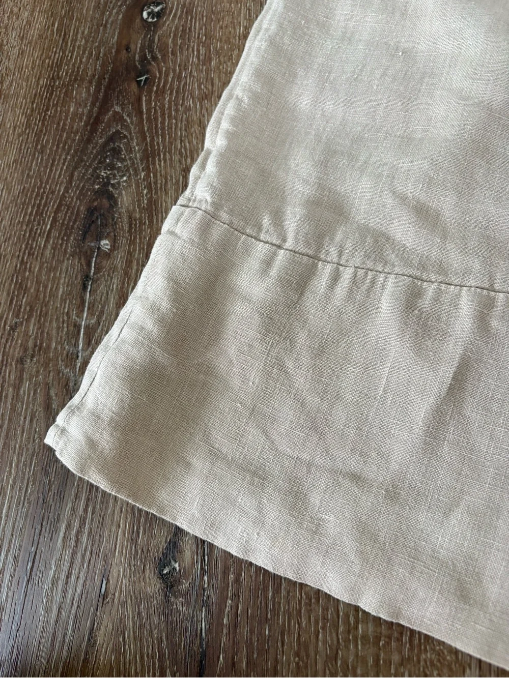 Zara Linen Wide-Leg Palazzo Drawstring Pants in Natural Size: XS /